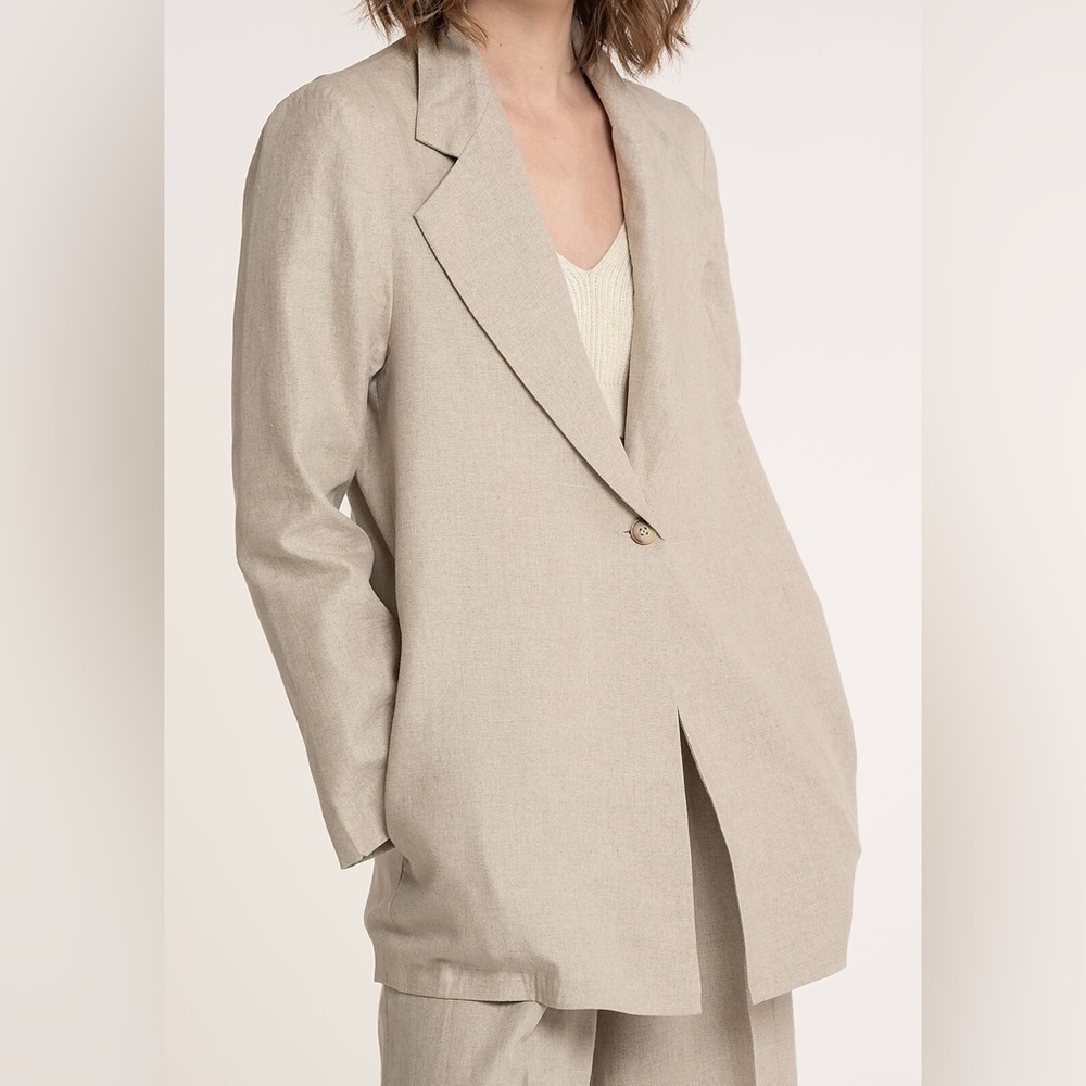 LAUDE the Label Relaxed Women’s Linen Blazer, sz L NWT